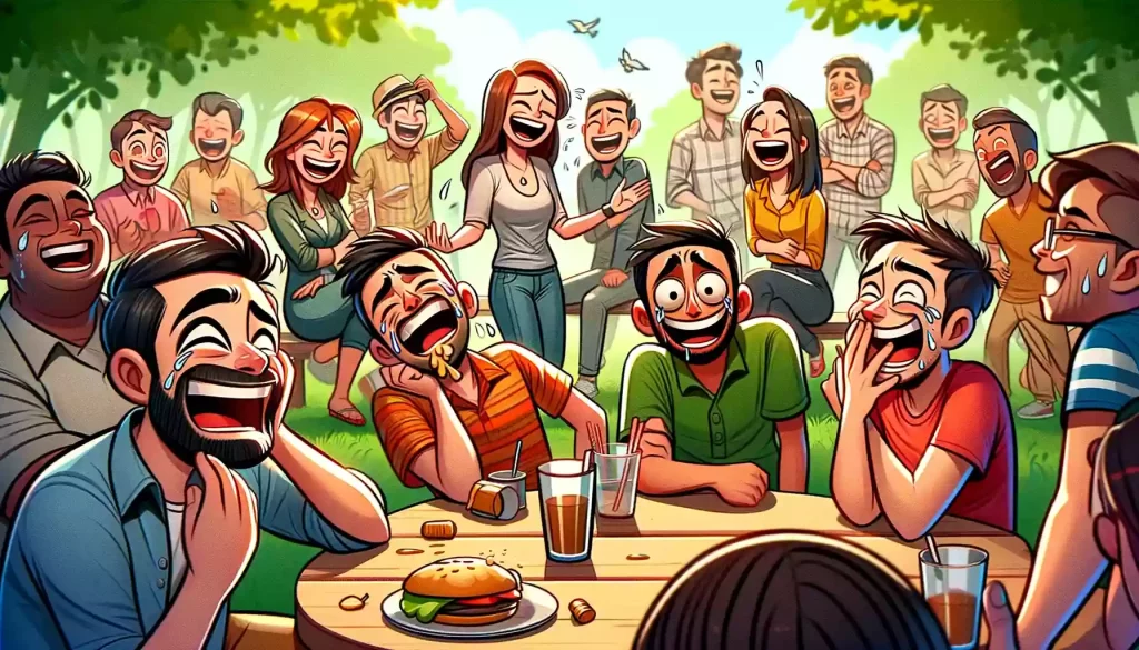 Friends Laughing at Jokes